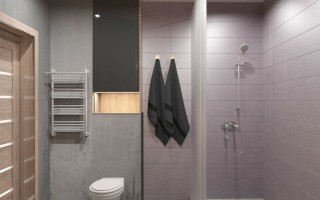 Вариант дизайна ванной комнаты в ЖК «Высший пилотаж 3» от РемСтройПрестиж. Вид 3
