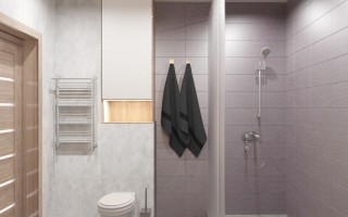Вариант дизайна ванной комнаты в ЖК «Высший пилотаж 3» от РемСтройПрестиж. Вид 4