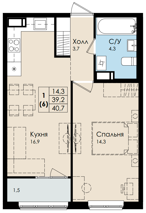 План квартиры №259