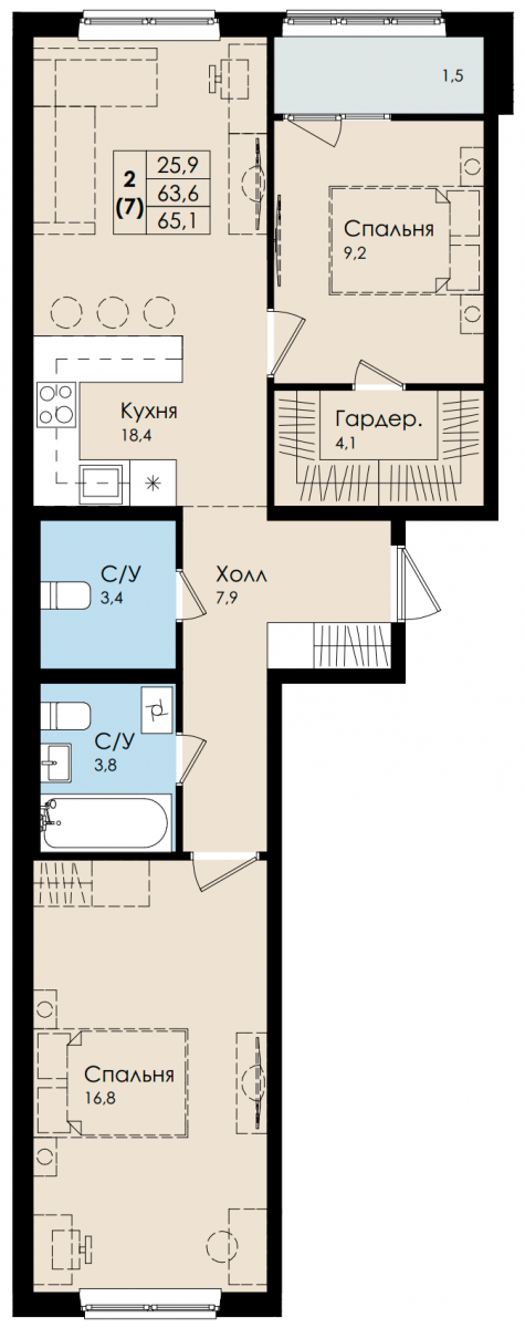 План квартиры №182