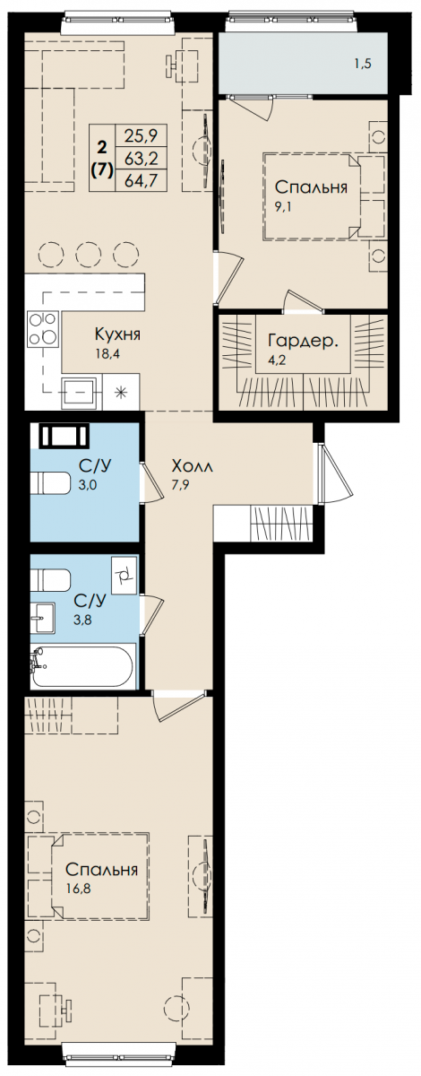 План квартиры №212