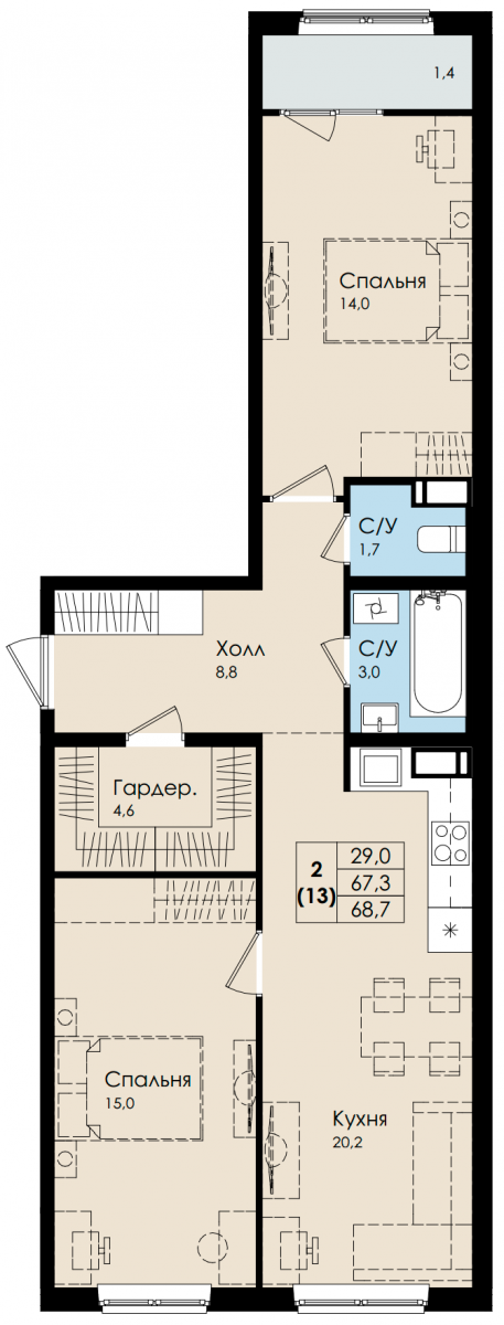 План квартиры №121