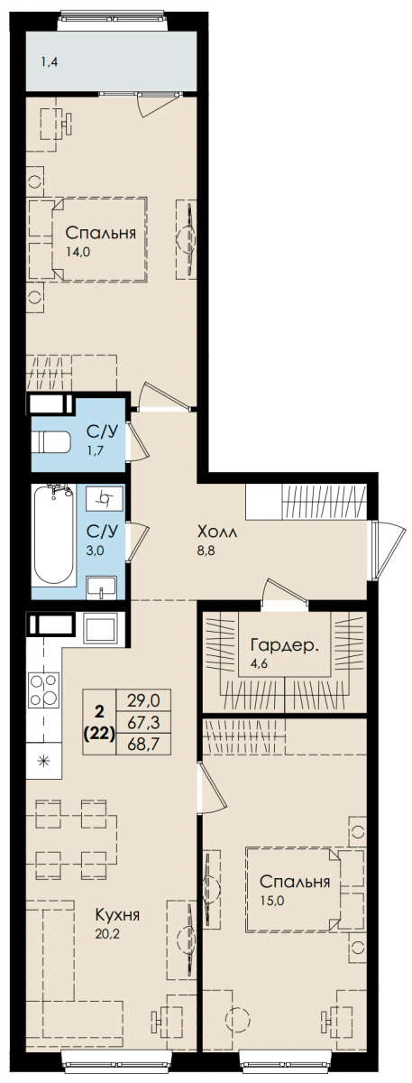 План квартиры №37